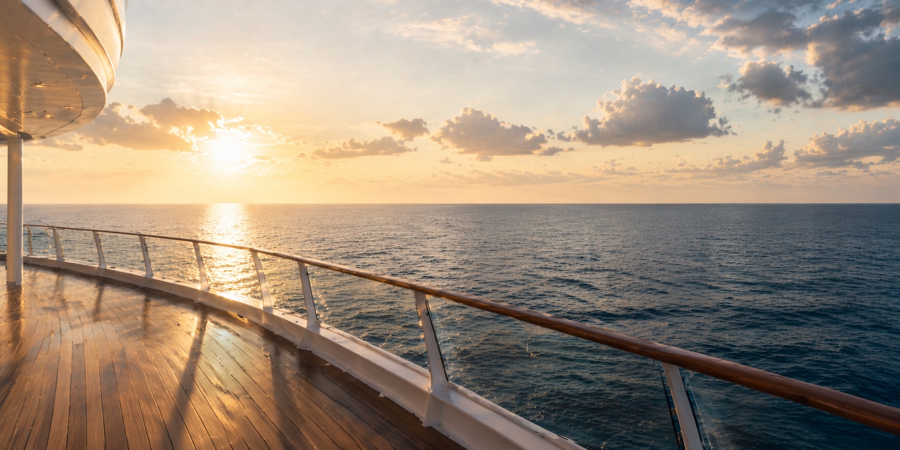 Refined ultra-luxury cruise experience with elegant ship and ocean views